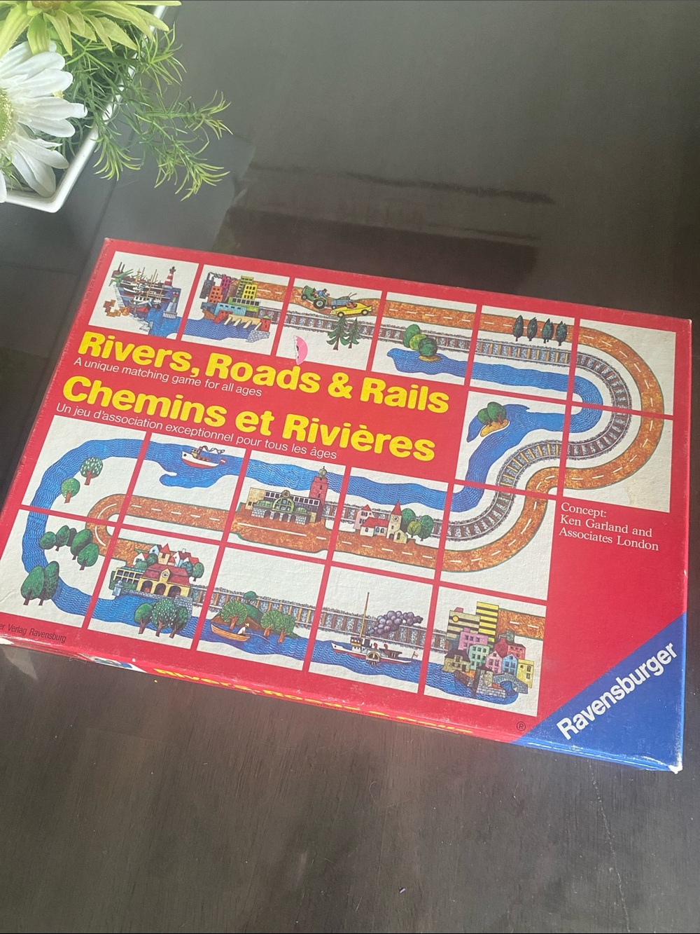 1989 Ravensburger Rivers, Roads & Rails Matching Game (age 5up)